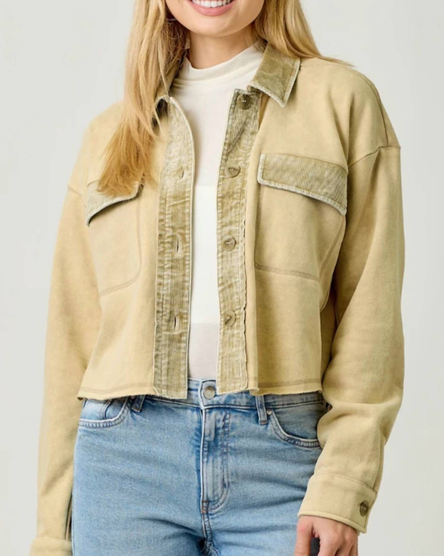 Mystree - Washed Terry Cropped Jacket