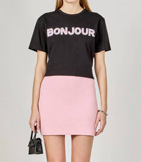 Endless Rose - Bonjour Sequins Embroidered Patch Top