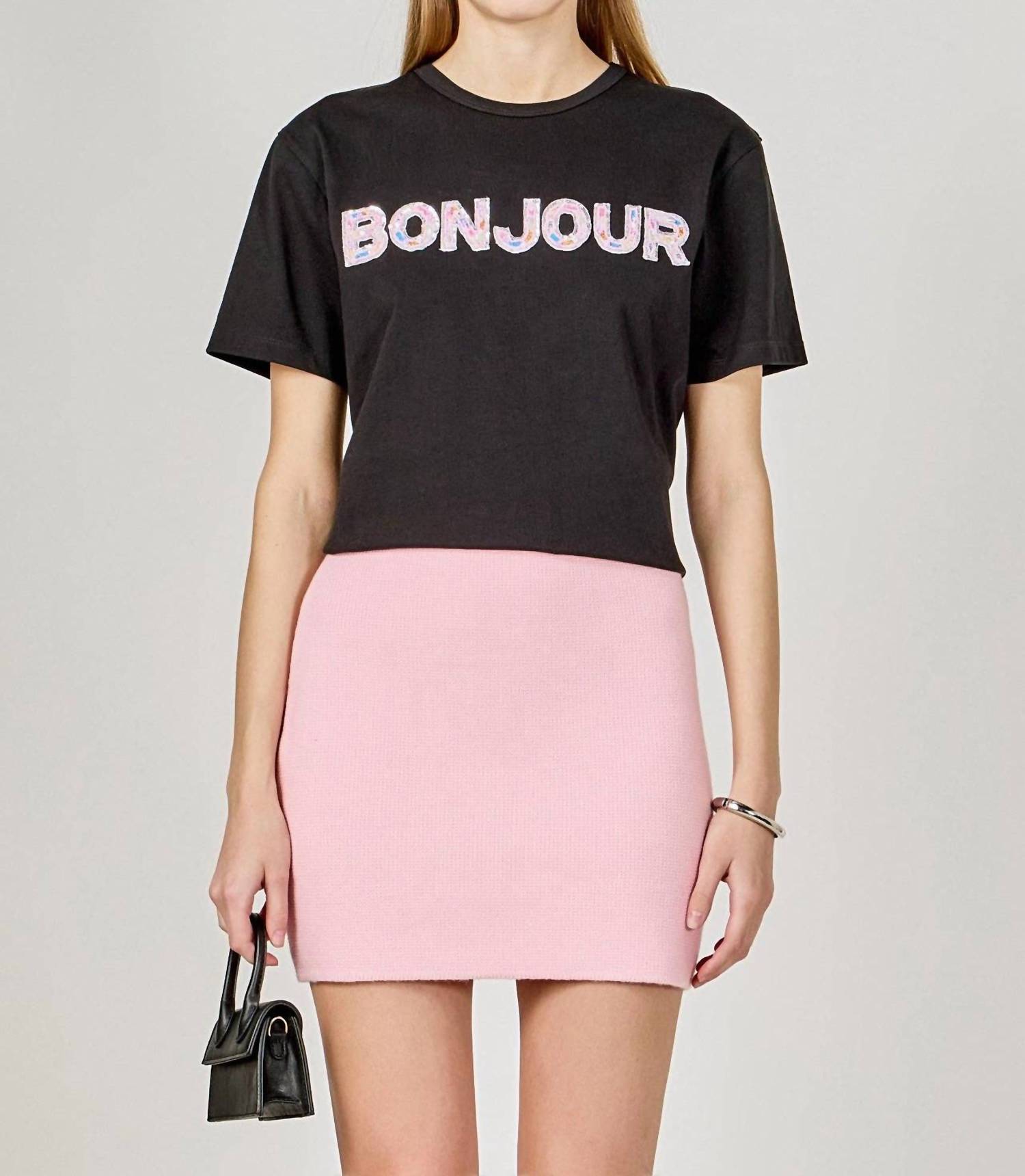 Endless Rose - Bonjour Sequins Embroidered Patch Top