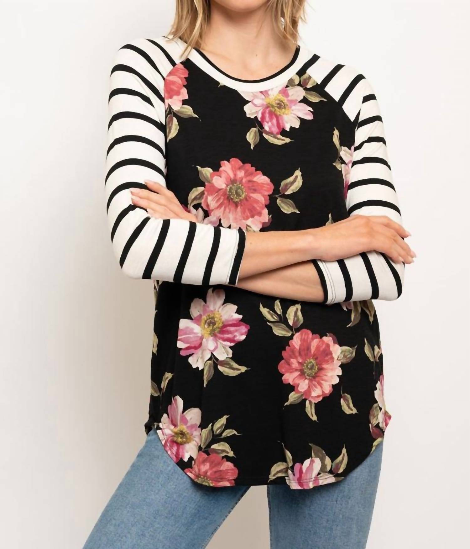 Collective Rack - Floral With Stripe Sleeves