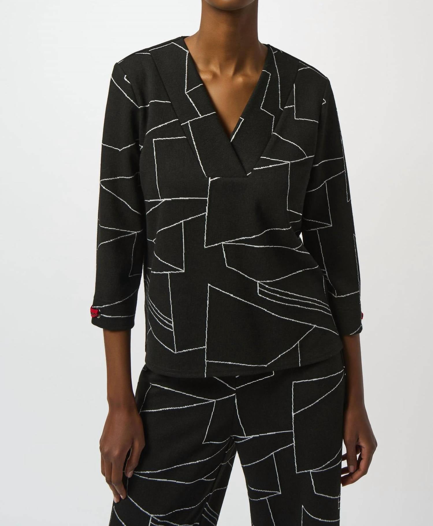 Joseph Ribkoff - Abstract Print Boxy Top
