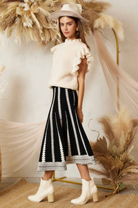 Endless Blu. - Understated Elegance Knit Midi Skirt
