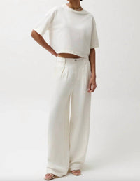 Pistola - Delphine Pleated Wide Leg Jeans