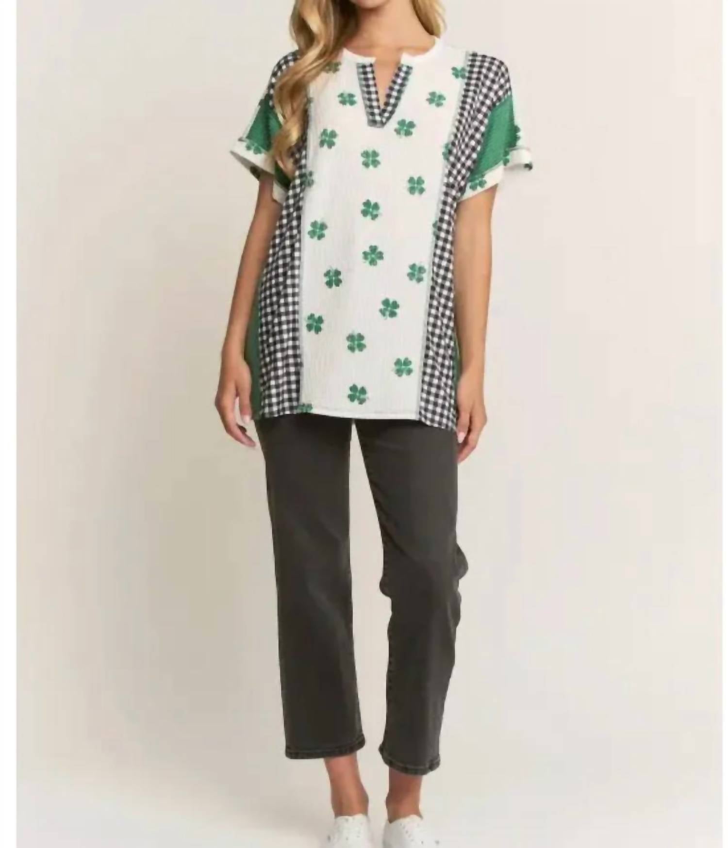7Th Ray - Lucky Charm Luxe Patchwork Top