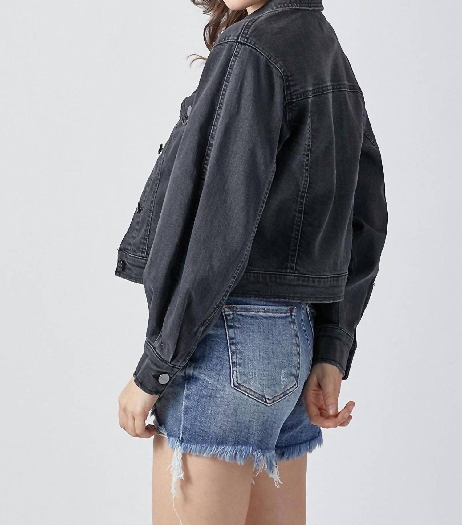 Risen - Balloon Sleeve Denim Jacket
