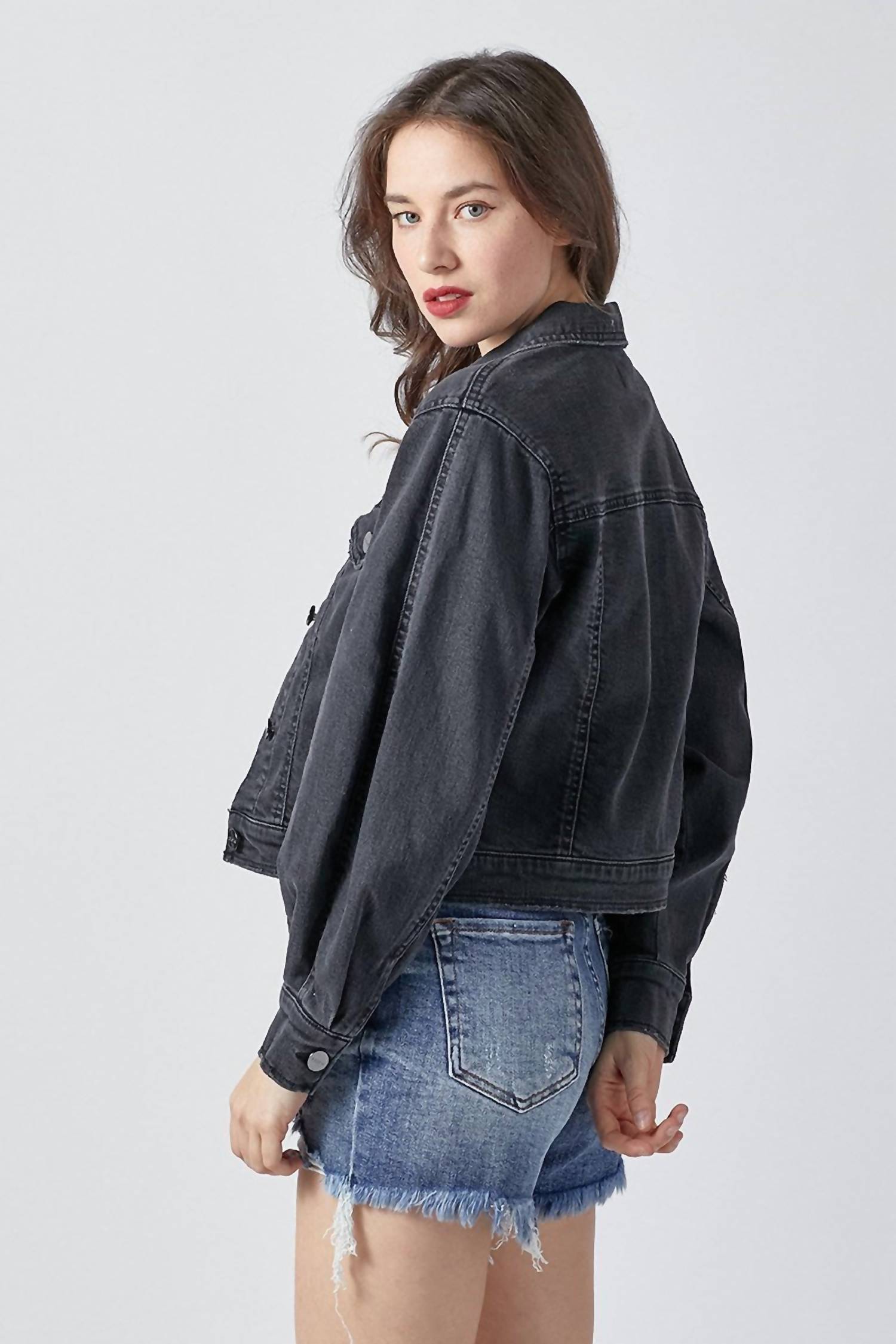Risen - Balloon Sleeve Denim Jacket