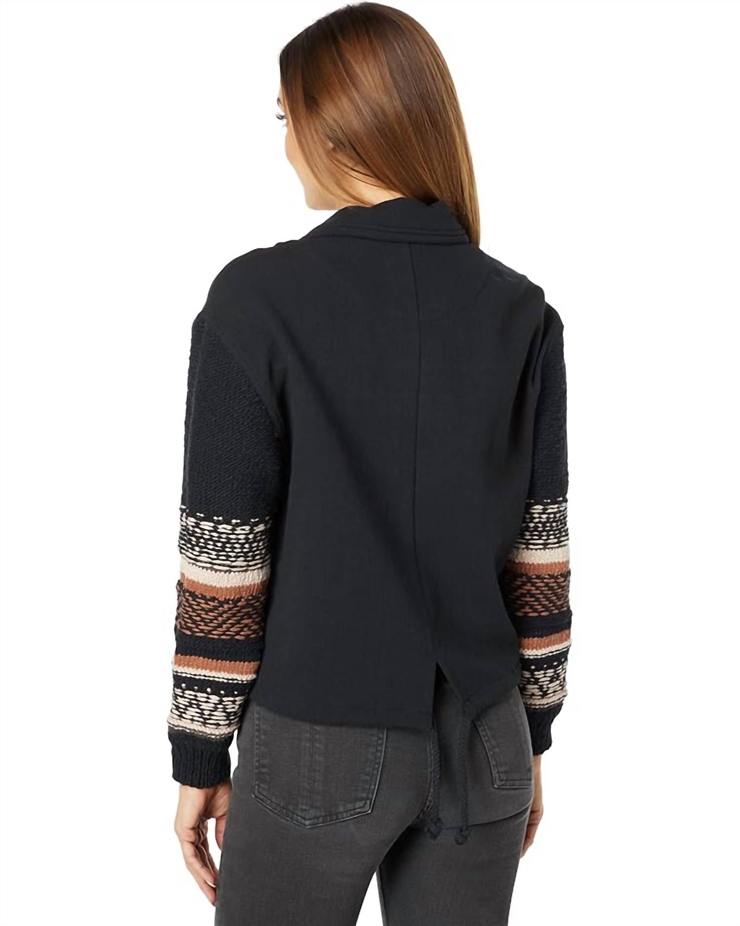 Saltwater Luxe - Sweater Sleeve Snap Front Jacket