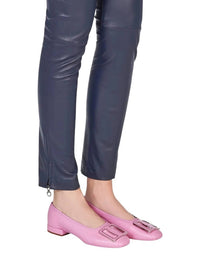 Salvatore Ferragamo - Women's Buckle Leather Ballerina Flats