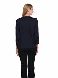 Multiples - 3/4 Sleeve V-neck Top