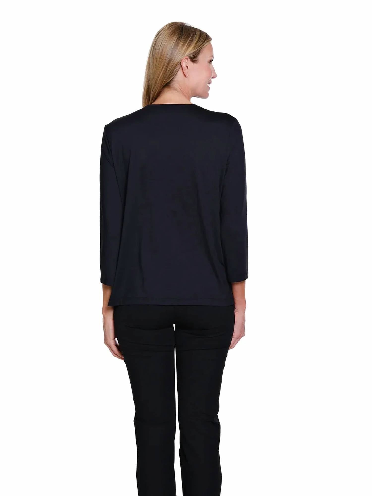 Multiples - 3/4 Sleeve V-neck Top