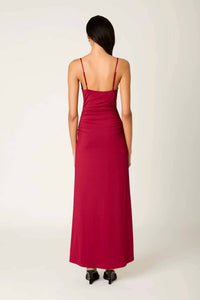 NIA Ina Maxi Dress in cranberry - women's dress - detail view