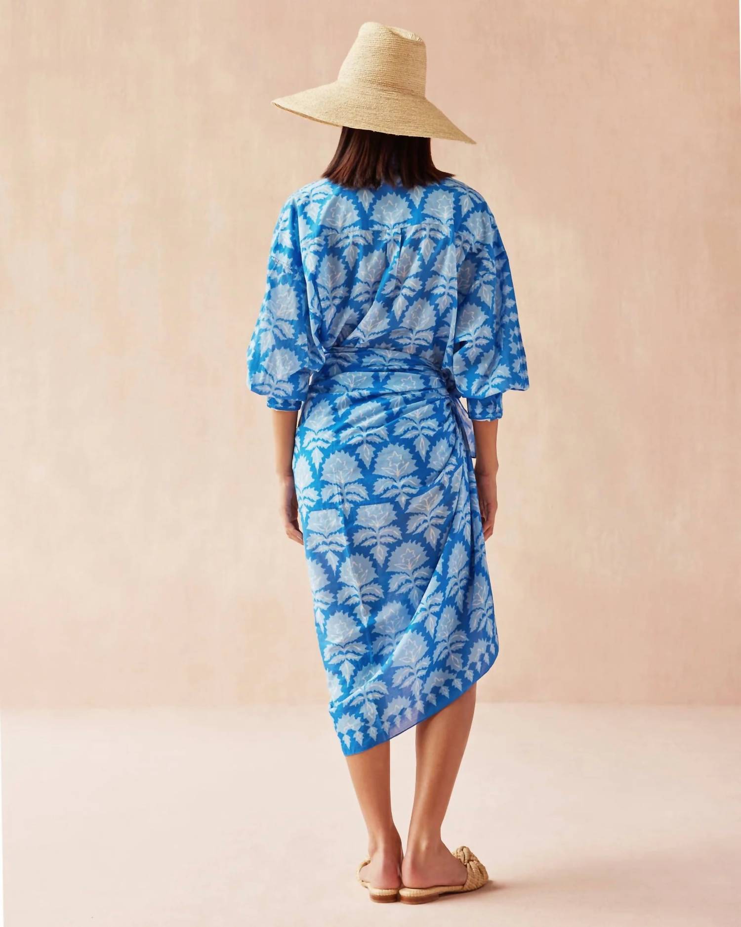 OMIKA Callista Button Down Mika in azure - women's swimwear - detail view