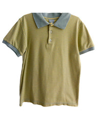 bella bliss Kid's Striped Polo Shirt in yellow blue - kids' shirt