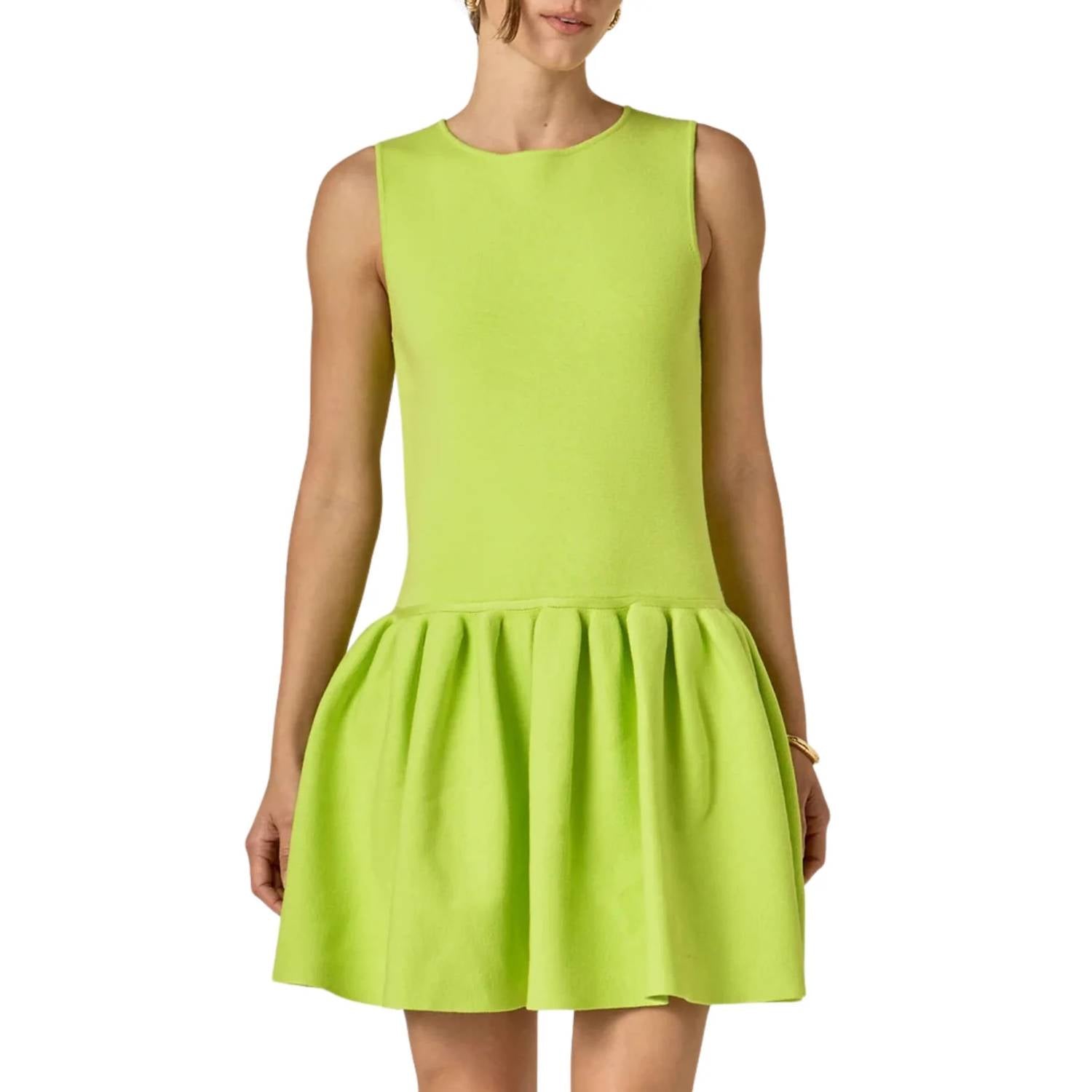 English Factory - Peplum Sleeveless Knit Dress