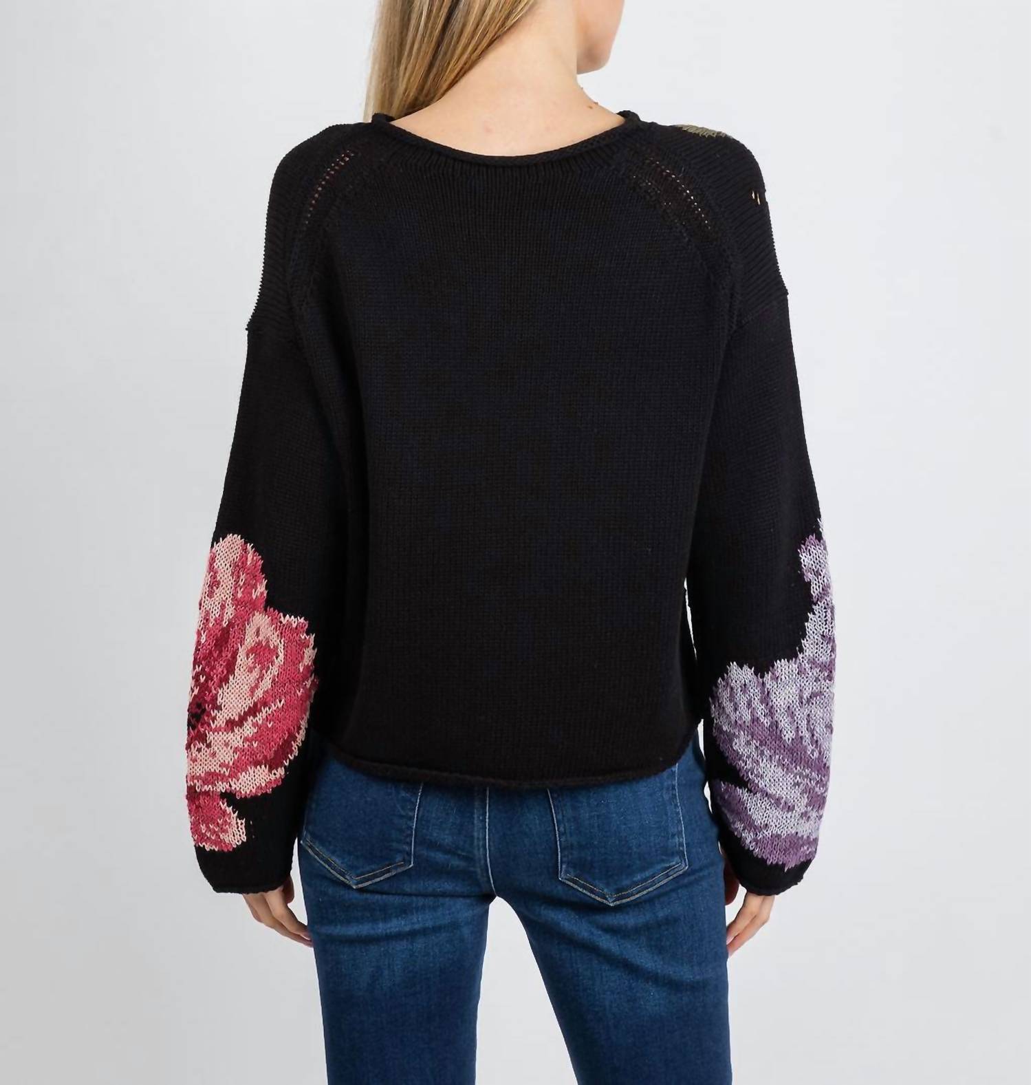 Oui - Rose Distressed Sweater