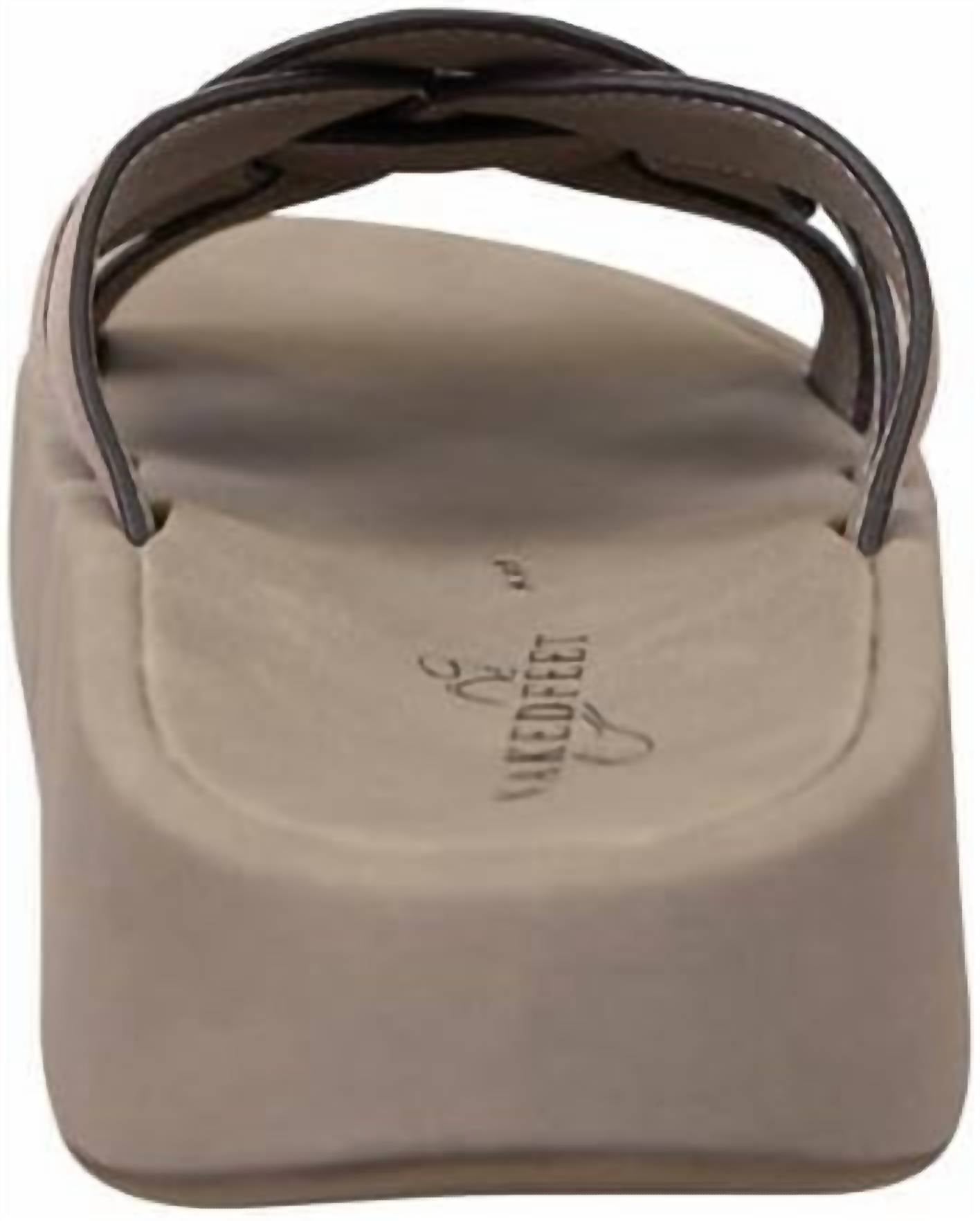 Naked Feet Women's Market Platform Sandal in taupe - women's sandal - detail view