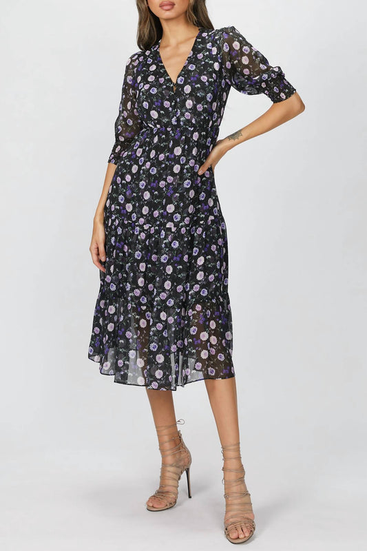 PRINTED MIDI DRESS