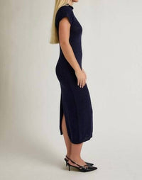 LE LIS Heidi Midi Sweater Dress in navy - women's dress - alternate view