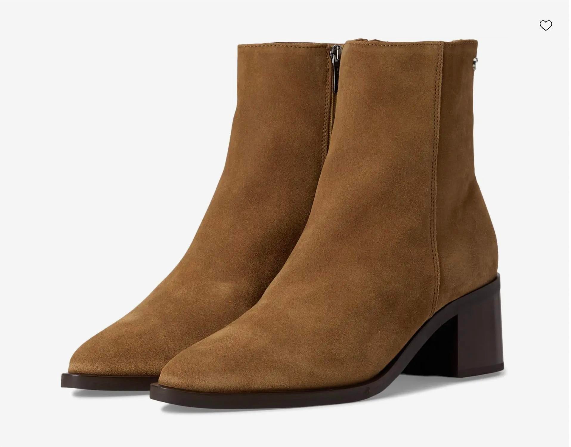 La Canadienne Women's Julieta Stacked Block Heel Boots in toffee suede - women's shoe