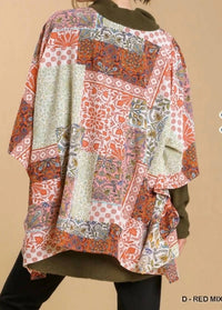Umgee - Flirty Fall Mixed Print Kimono