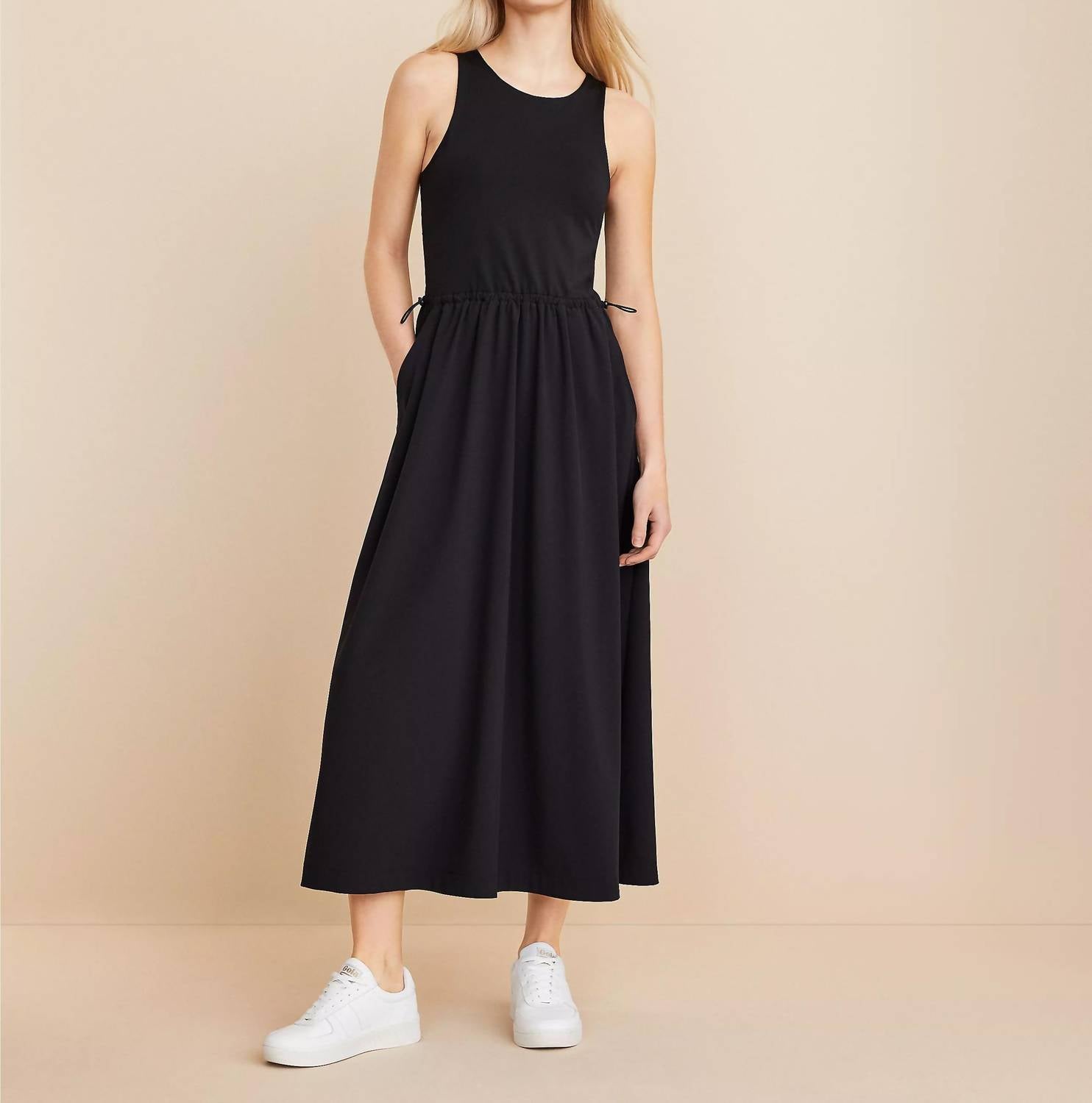 Lou & Grey - Wanderweave Mixed Media Midi Pocket Dress