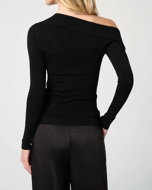 We Wore What - Off The Shoulder Collared Shirt