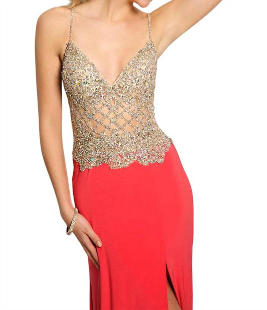 Jvn - Embellished Crystal Jersey Gown