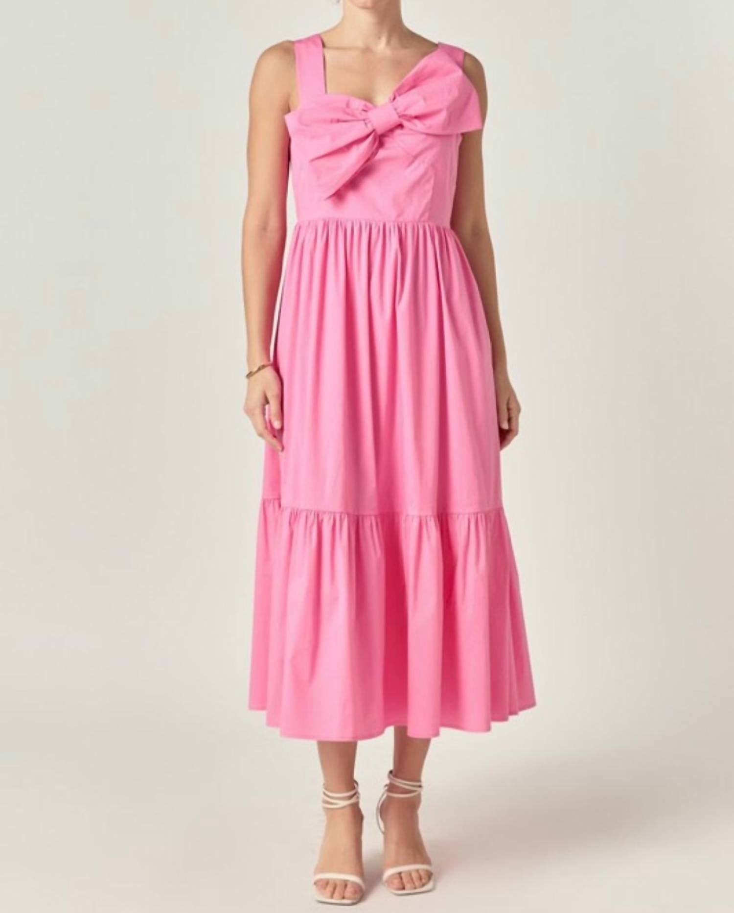 English Factory - Bow Sleeveless Midi Dress