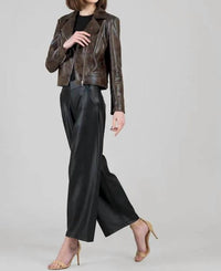 Clara Sunwoo - Distressed Leather High Waist Jacket