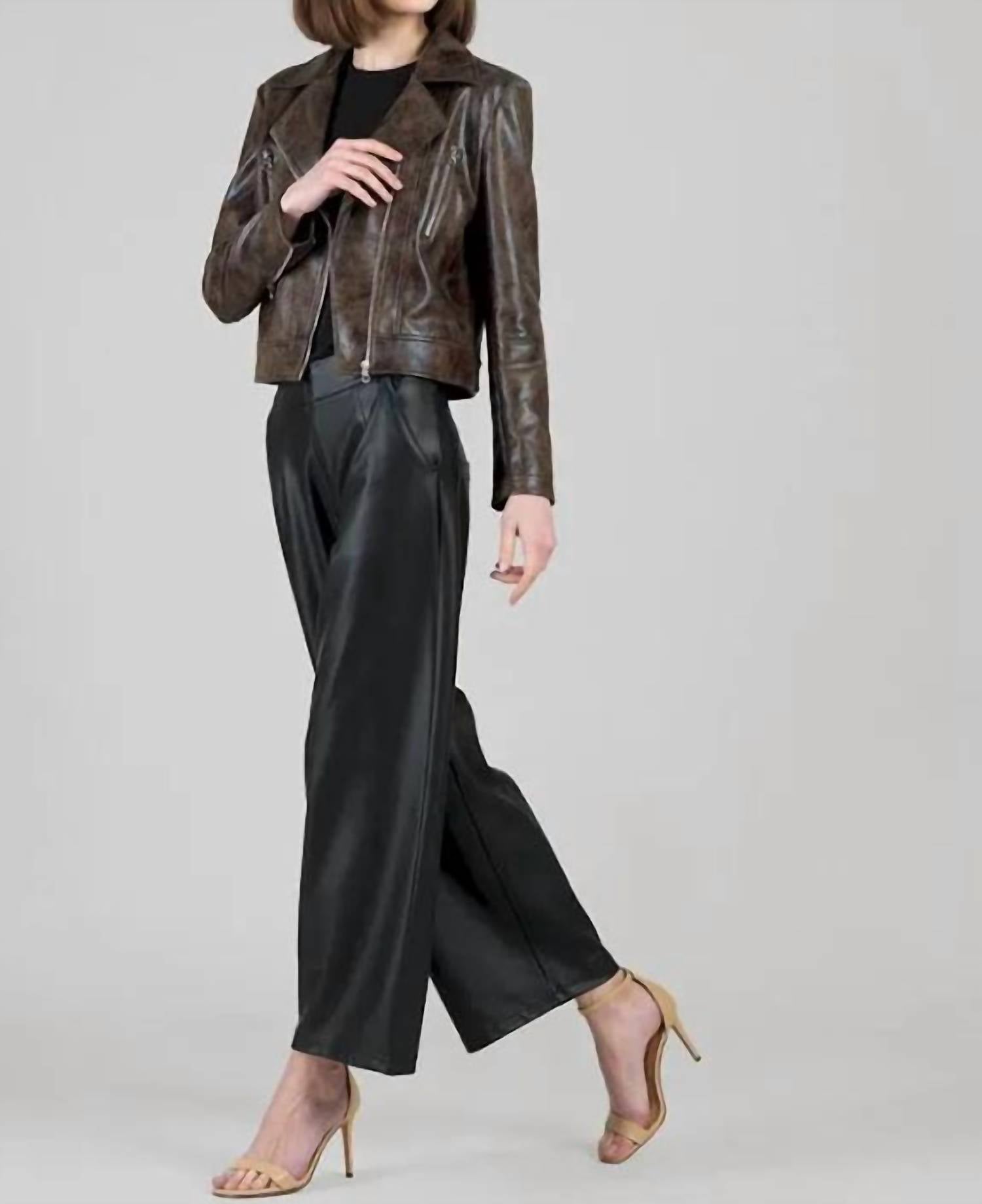 Clara Sunwoo - Distressed Leather High Waist Jacket