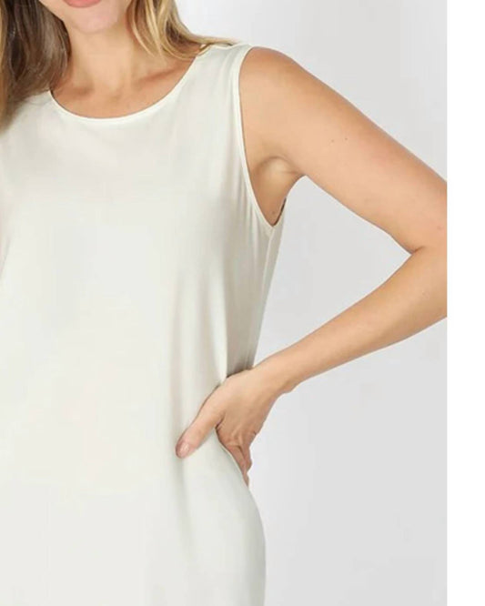 Zenana - Ity Sleeveless Side Slit Top