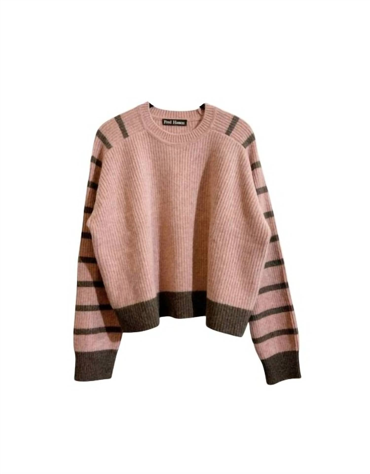 Hasson - Women's Placed Stripe Shaker Plush Sweater