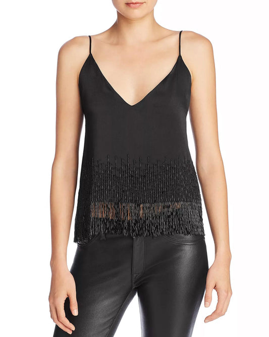 DALE BEADED FRINGE CAMISOLE TOP