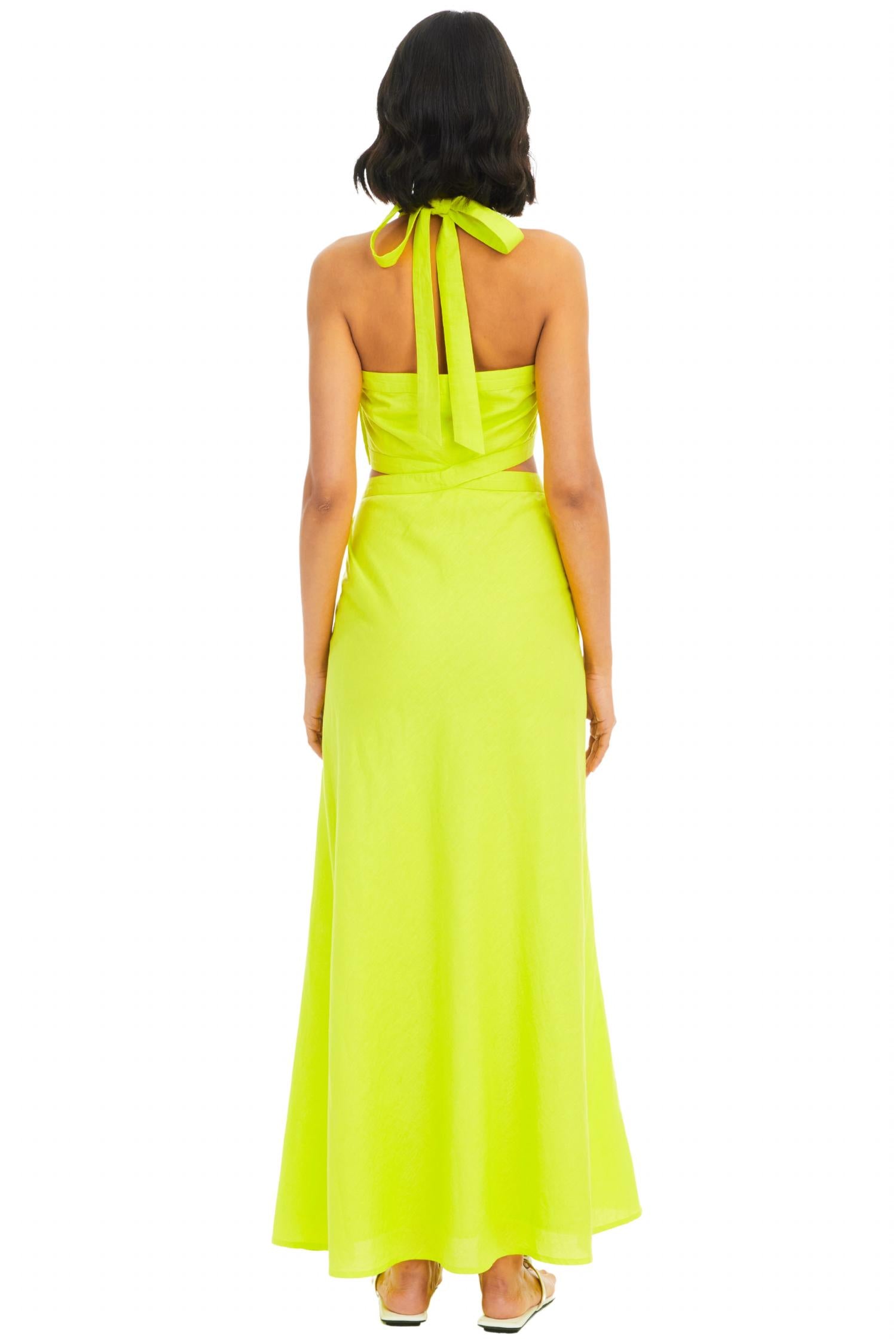 ALLISON NEW YORK Finn Maxi Dress in lime - women's dress - alternate view