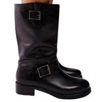Free People Ride Or Die Engineer Boots in black - women's shoe
