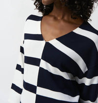 Joseph Ribkoff - Striped Three Quarter Sleeves Pullover