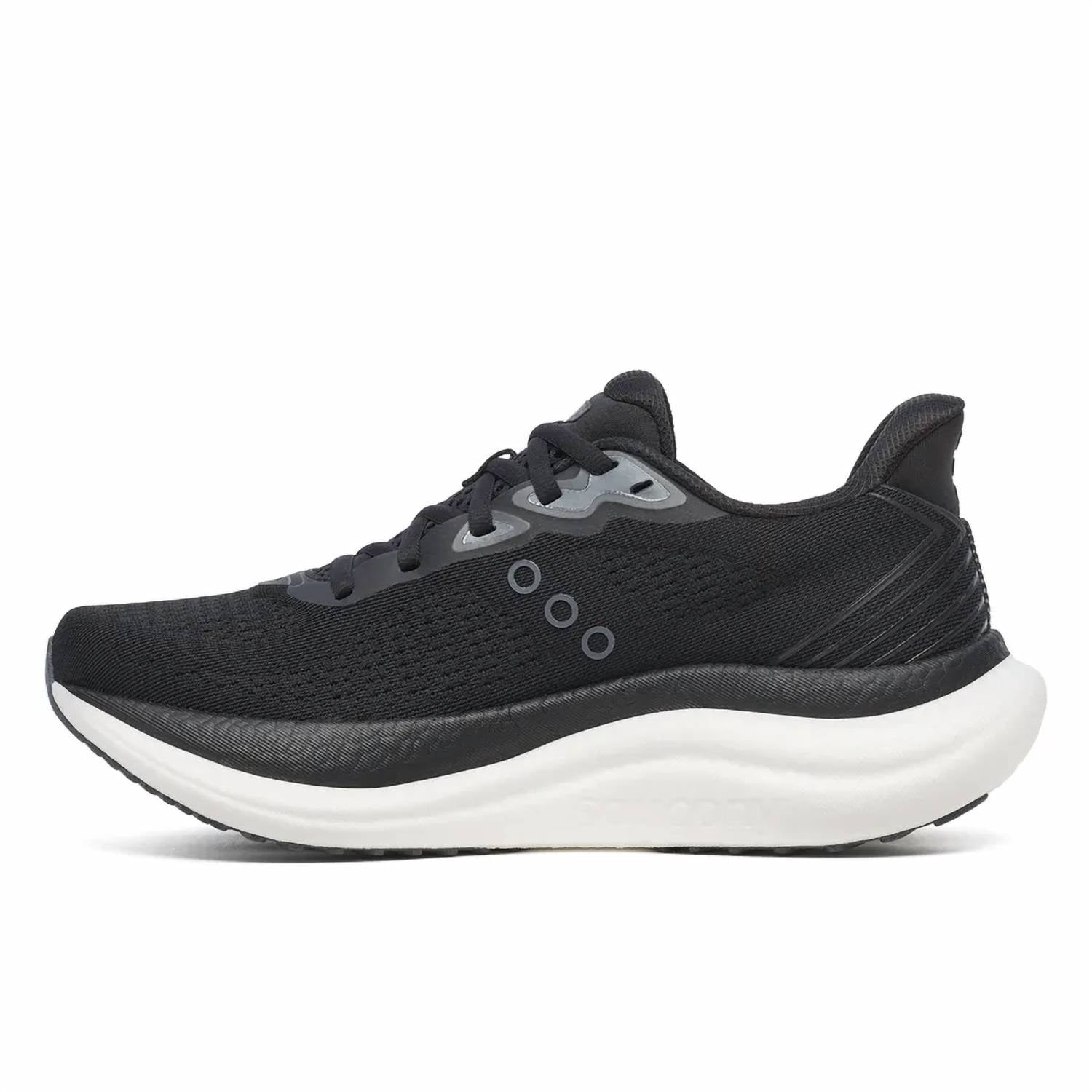 SAUCONY Women's Triumph 23 Running Shoe in 200 black white - women's shoe - detail view