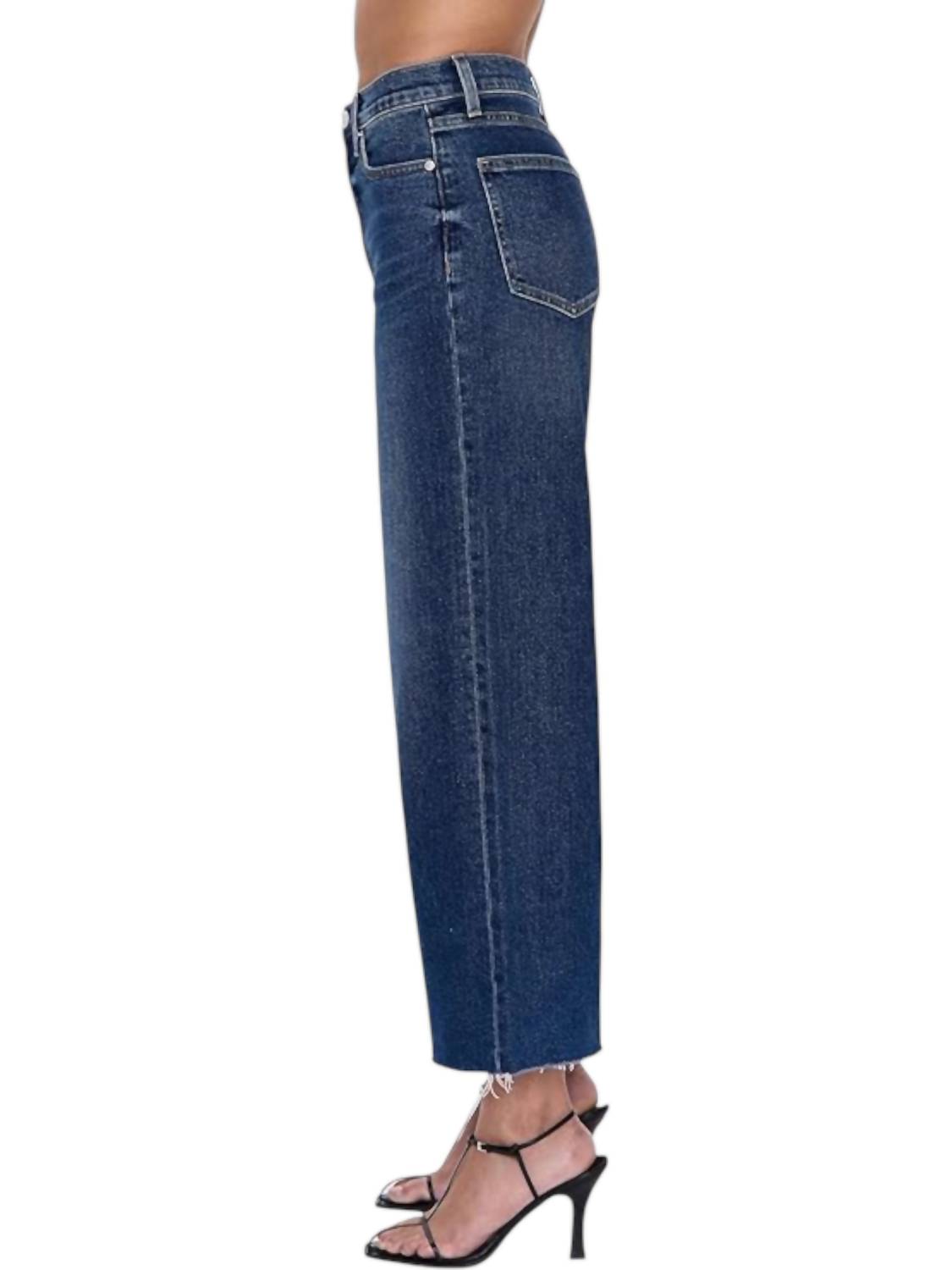 PISTOLA Lana Crop High Rise Ultra Wide Leg Jeans in broadway 1 - women's jeans - detail view