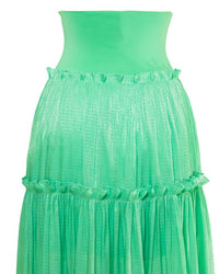 current air Women's Satin Weave Maxi Skirt in green - women's skirt - view 4