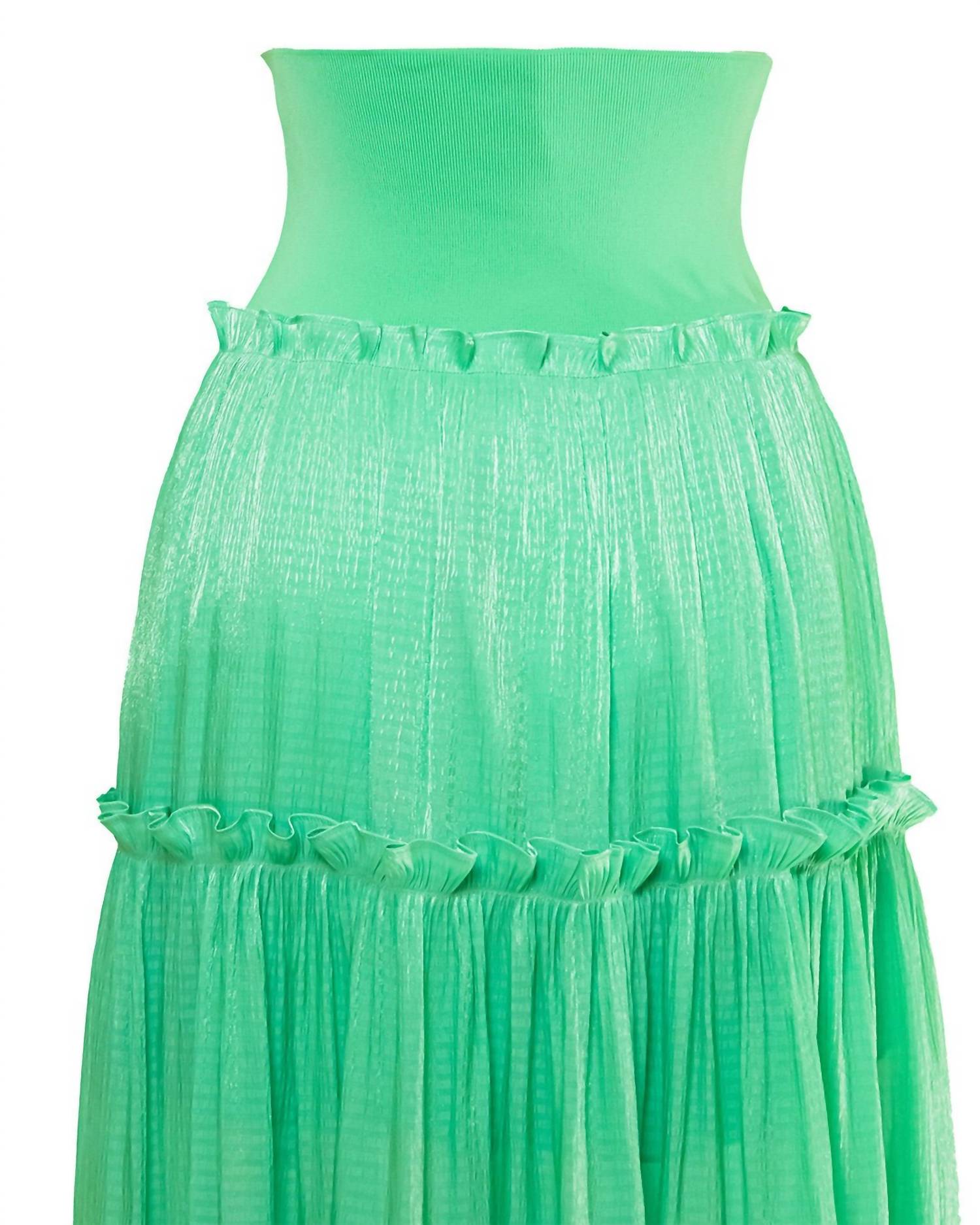current air Women's Satin Weave Maxi Skirt in green - women's skirt - view 4