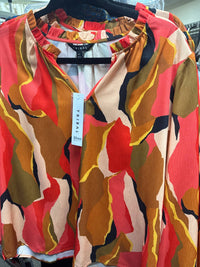 TRIBAL Ruffle Neck Long Sleeve Blouse in desert sun - women's blouse - view 5