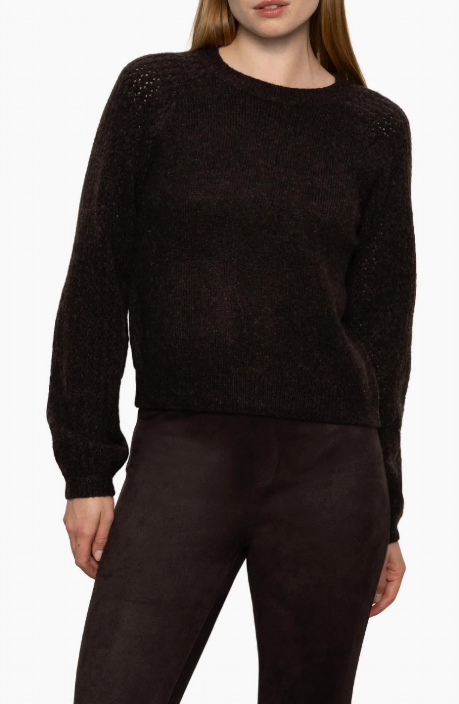 Sanctuary Cozy Moment Long Sleeve Sweater in semi sweet - women's sweater