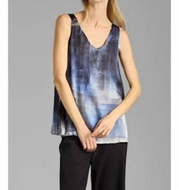 Avant Toi - Hand Painted Stretch Silk V Neck Tank Top