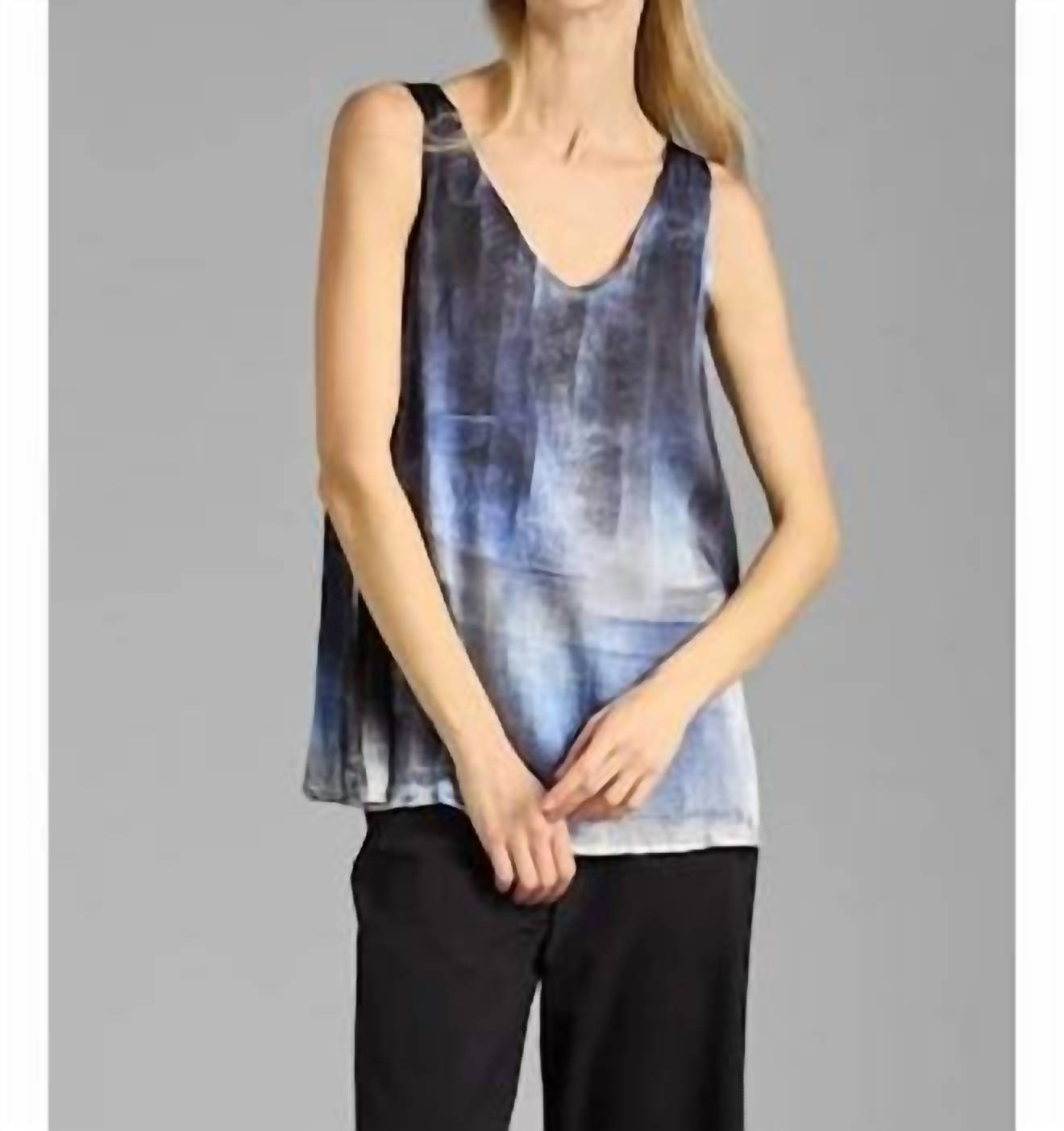 Avant Toi - Hand Painted Stretch Silk V Neck Tank Top