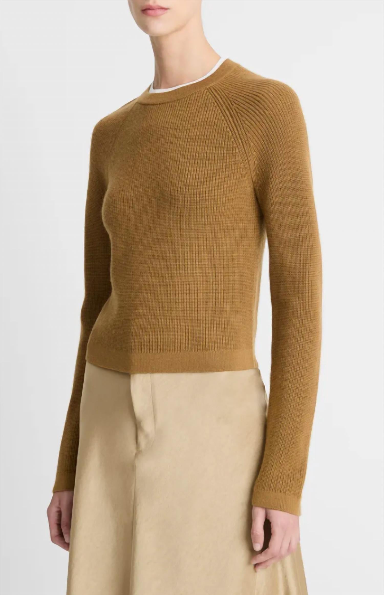 Vince - Contrast Trim Merino Wool and Cashmere Sweater