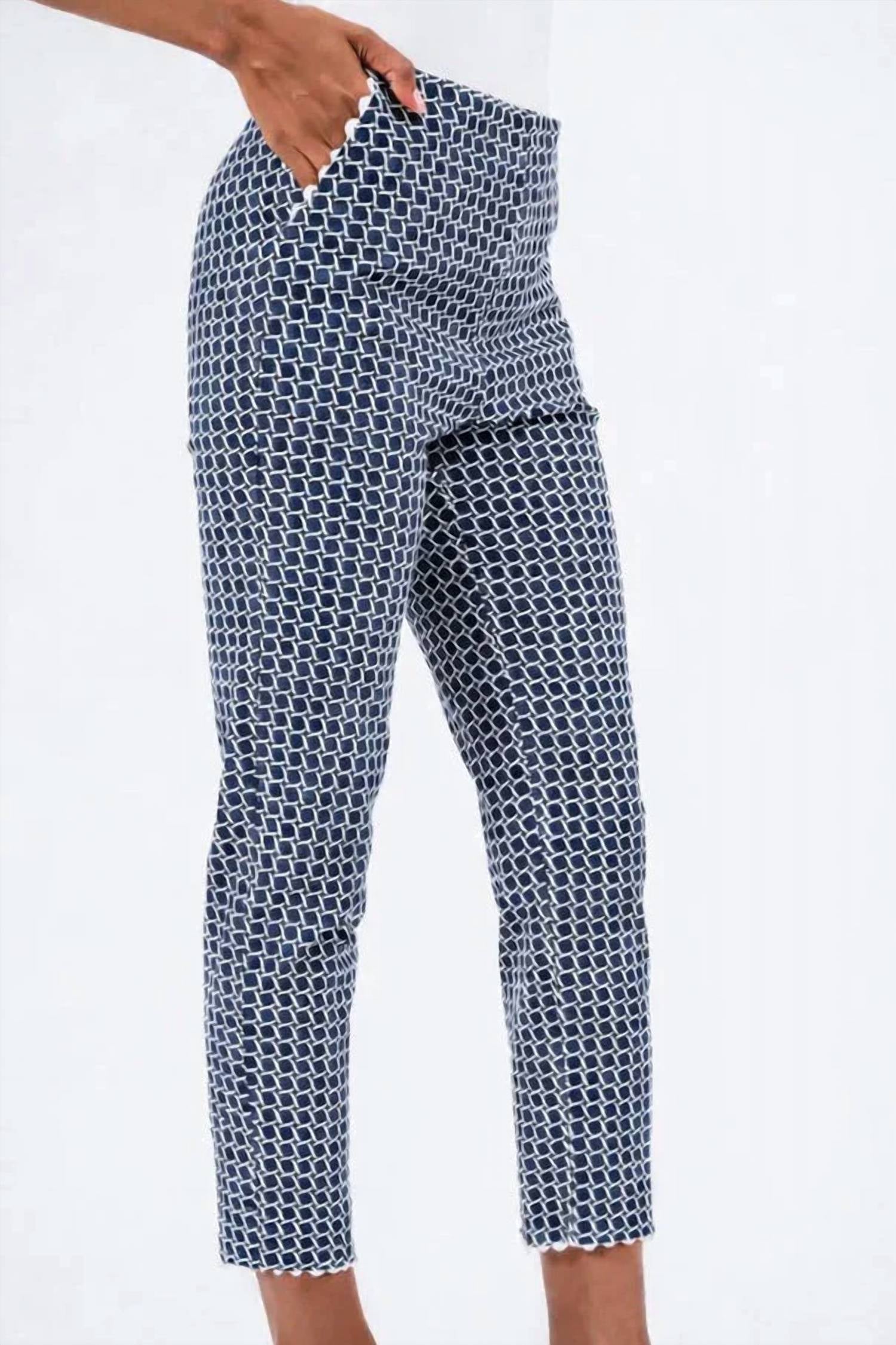 Lisette - Nautical Net Slim Ankle Pants