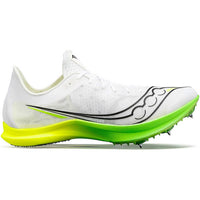 SAUCONY Women's Endorphin Cheetah Spike Shoes in white slime - women's shoe