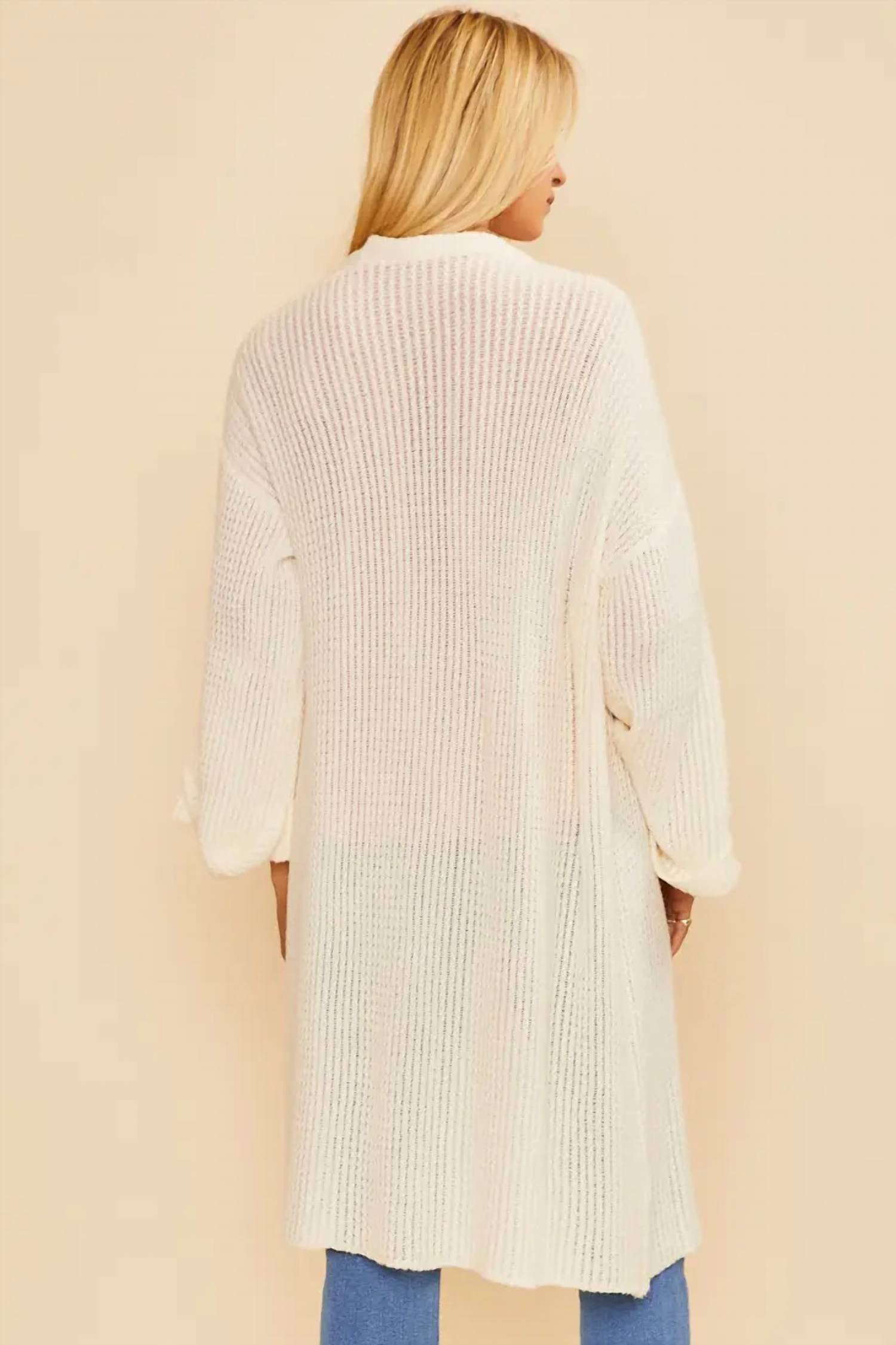 Anniewear - Knit Waffle Sweater Cardigan