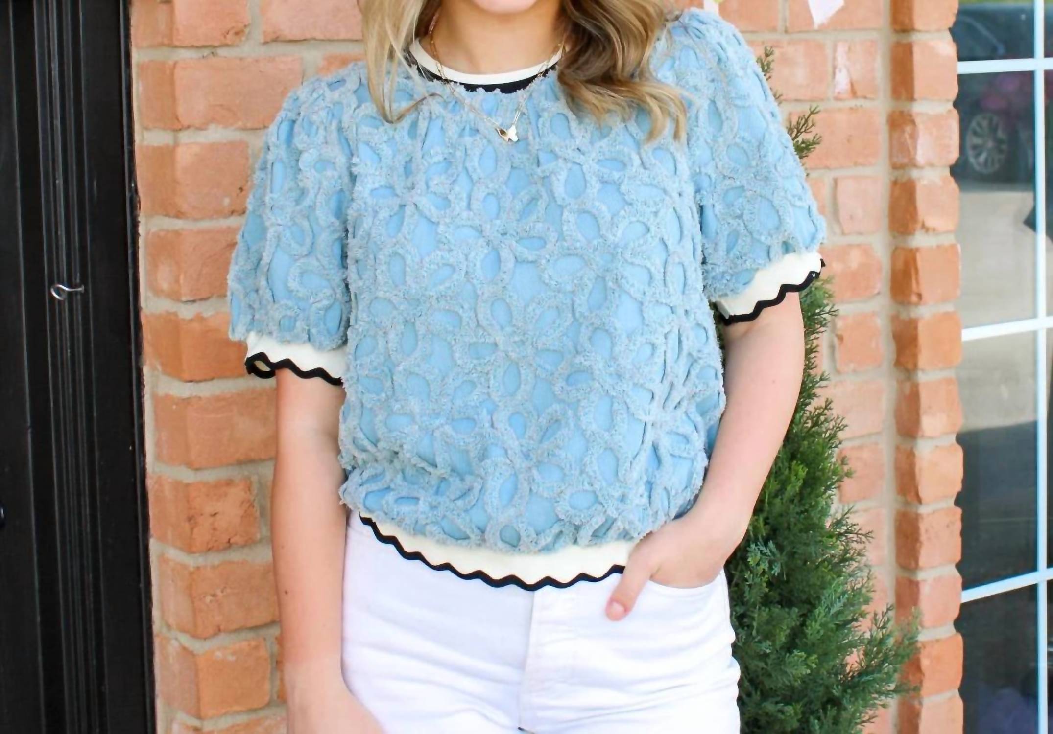 Voy - Gracelynn Crew Neck Blouse