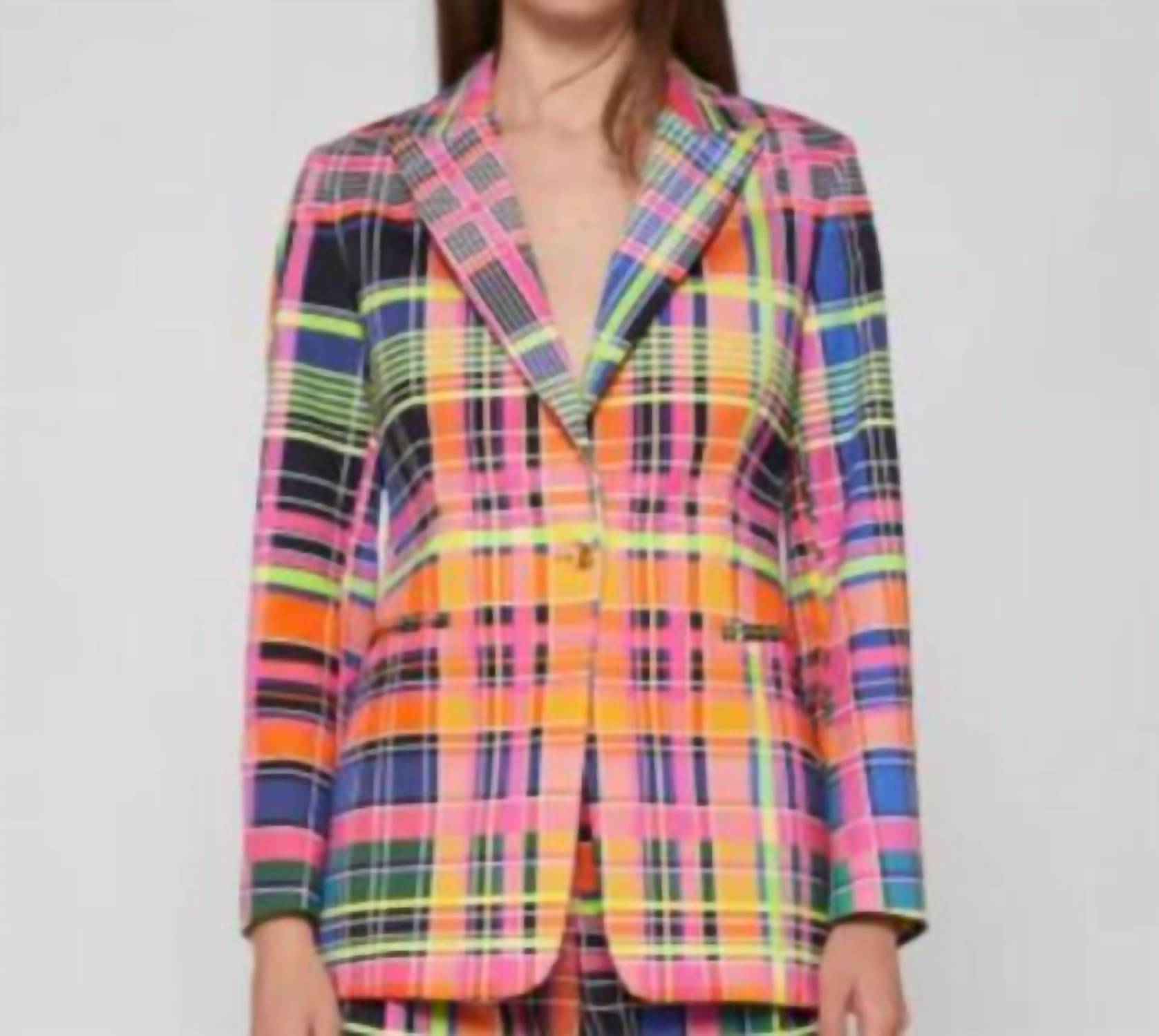 Vilagallo - Women's Madras Cotton Blazer